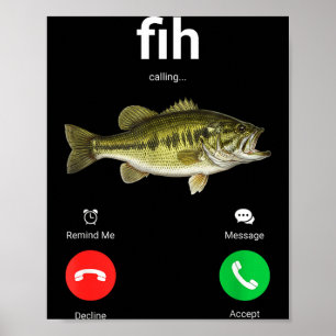 Affiche Appel Fih Déclin Accepter Appel Téléphonique Drôle