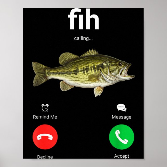 Affiche Appel Fih Déclin Accepter Appel Téléphonique Drôle (Devant)