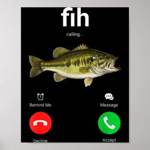 Affiche Appel Fih Déclin Accepter Appel Téléphonique Drôle