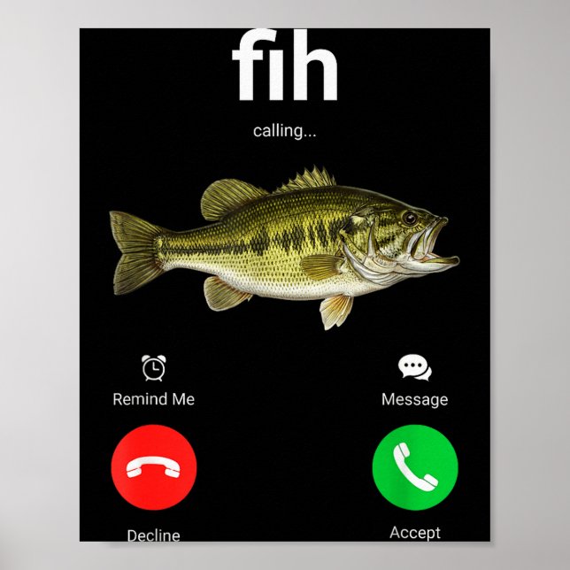 Affiche Appel Fih Déclin Accepter Appel Téléphonique Drôle (Devant)