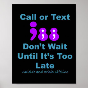 Affiche Appel ou texte 988 N'attendez pas