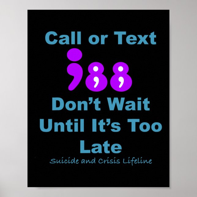 Affiche Appel ou texte 988 N'attendez pas (Devant)