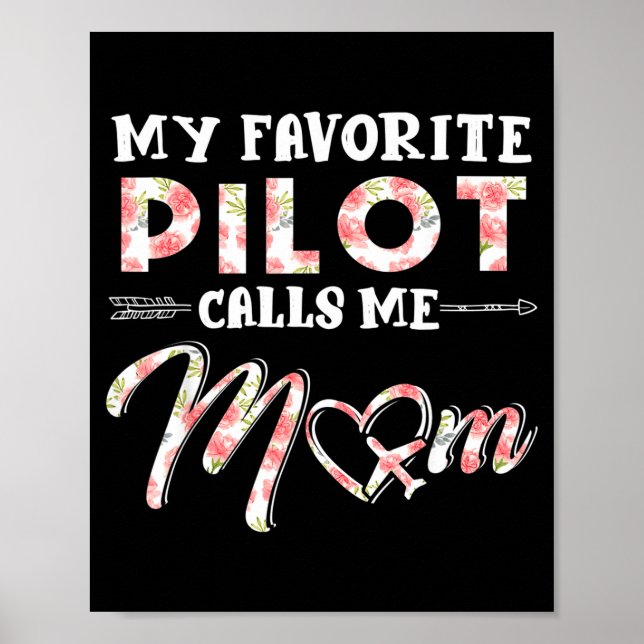 Affiche Appel préféré du pilote maman conception florale f (Devant)