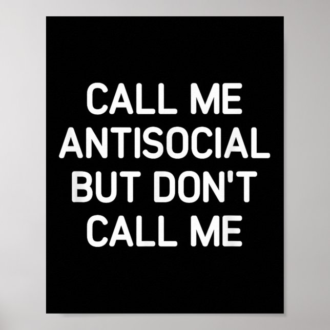 Affiche Appelez-Moi Antisocial Mais Ne M'Appelez Pas, Drôl (Devant)