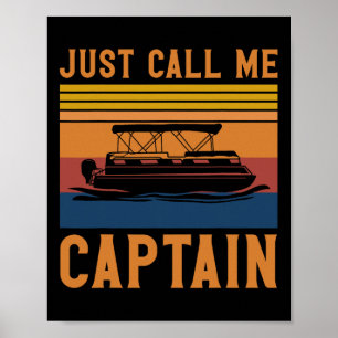 Affiche Appelez-Moi Capitaine Pontoon Boating Anchor Cadea