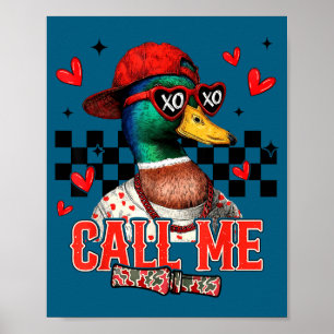 Affiche Appelez-Moi Chasse Au Canard Colvert Joyeuse Saint