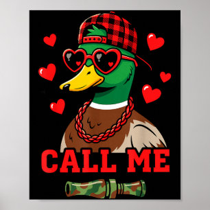Affiche Appelle-moi chasse au canard colvert Joyeuse Saint