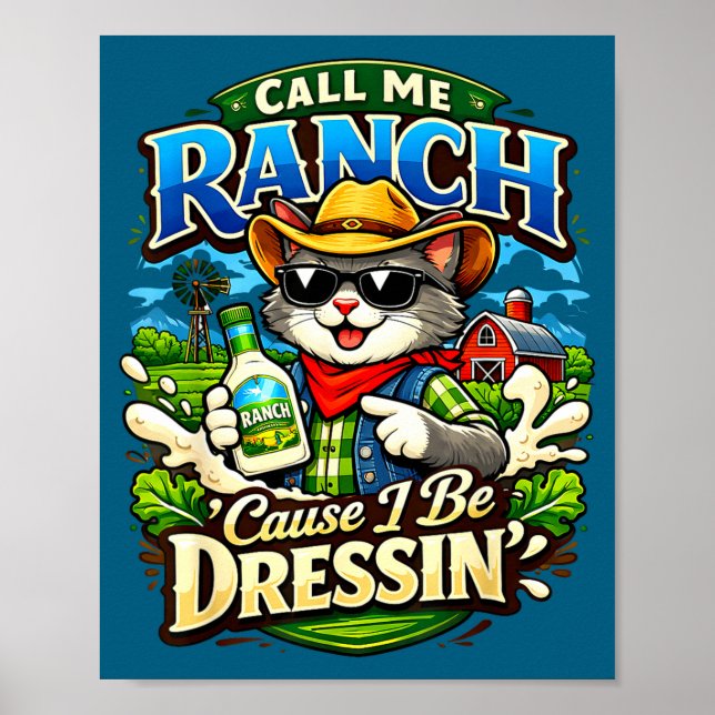 Affiche Appelle ranch parce que je m'habille mème de chat  (Devant)