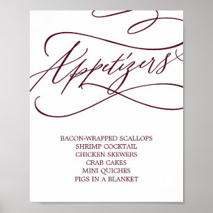 Affiche Appetits de mariage au texte burgundy romantique