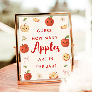 Affiche Apple de mon Baby shower oculaire Devine combien d