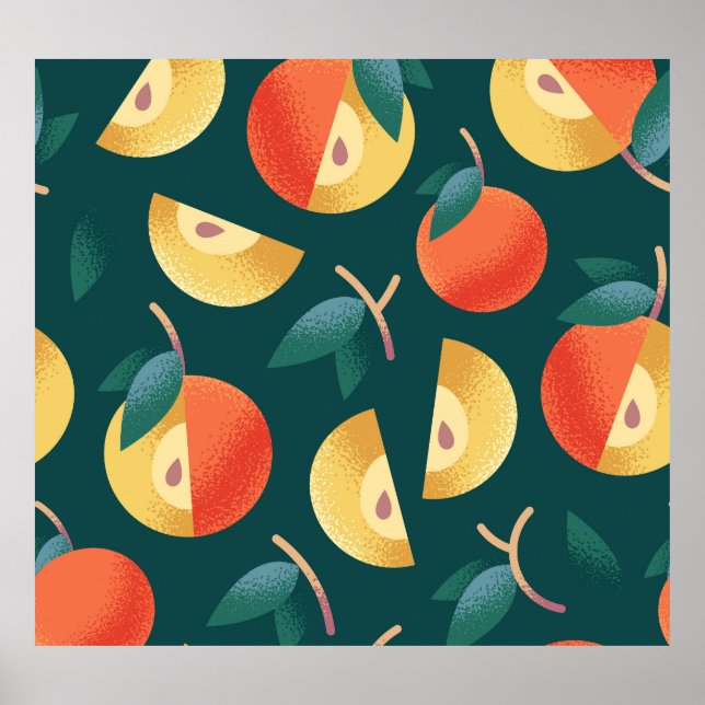 Affiche Apple Delight : Vert Foncé Sans Couleur. (Devant)