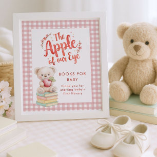 Affiche Apple of Eye Books for Baby En vichy Baby shower