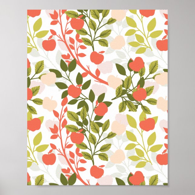 Affiche Apple Orchard Floral Garden Motif (Devant)