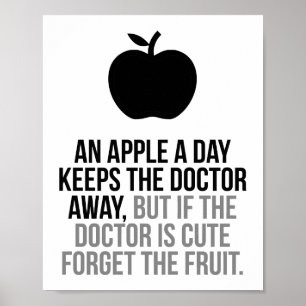 Affiche Apple par jour garde le docteur Away