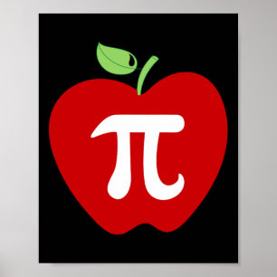 Affiche Apple Pi Pomme Pie Alimentation Amoureux Math Ense