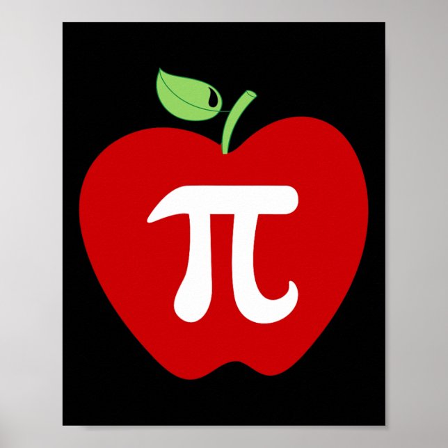 Affiche Apple Pi Pomme Pie Alimentation Amoureux Math Ense (Devant)