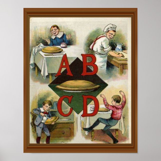 Affiche Apple Pie Alphabet 19ème siècle Illustration Art (Devant)