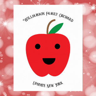 Affiche Apple Red Kawaii Orchard Personnaliser
