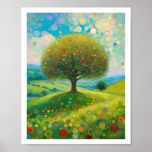 Affiche Apple Tree Flower Hill 8x10 Art Print