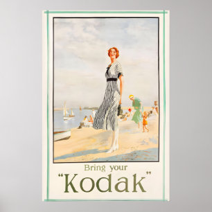Affiche Apportez votre appareil photo Kodak de style vinta