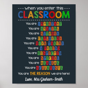 Affiche Appréciation de l'enseignant Motivation cadeau cla