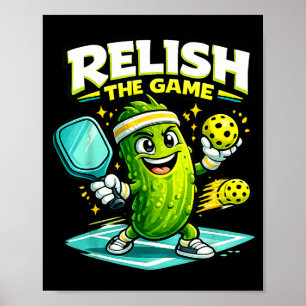 Affiche Appréciez le jeu drôle joueur de pickleball pickle