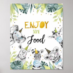 Affiche Appréciez Quelques Aliments Safari Animaux de fête