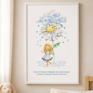 Affiche Apprendre à danser sous la pluie Fille et Fleur