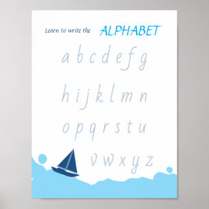 Affiche Apprendre à écrire l'affiche de l'alphabet pour le