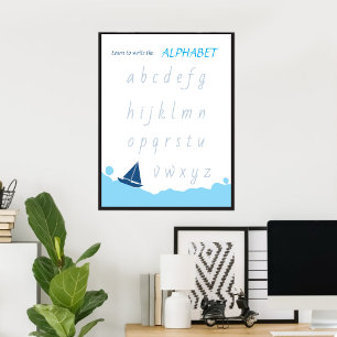 Affiche Apprendre à écrire l'affiche de l'alphabet pour le