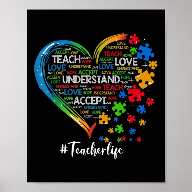 Affiche Apprendre Accepter Comprendre Amour Enseignant Coe (Devant)