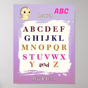 Affiche Apprendre l'ABC avec Dino