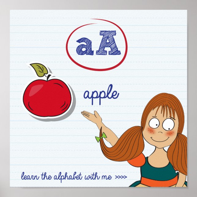 Affiche Apprendre L'Affiche Alphabet (Devant)