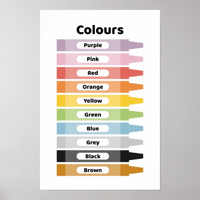 Affiche Apprendre les couleurs  (Devant)