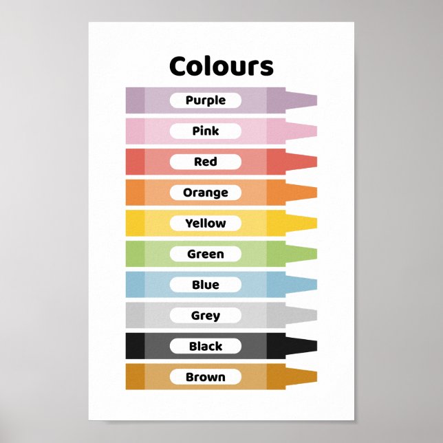 Affiche Apprendre les couleurs (Devant)