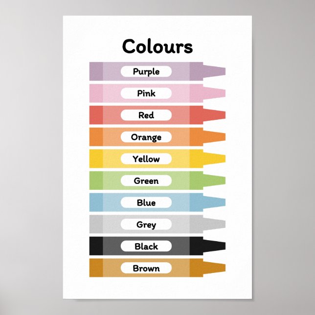 Affiche Apprendre les couleurs (Devant)
