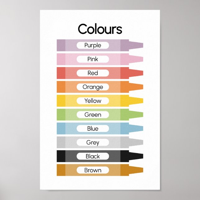Affiche Apprendre les couleurs (Devant)