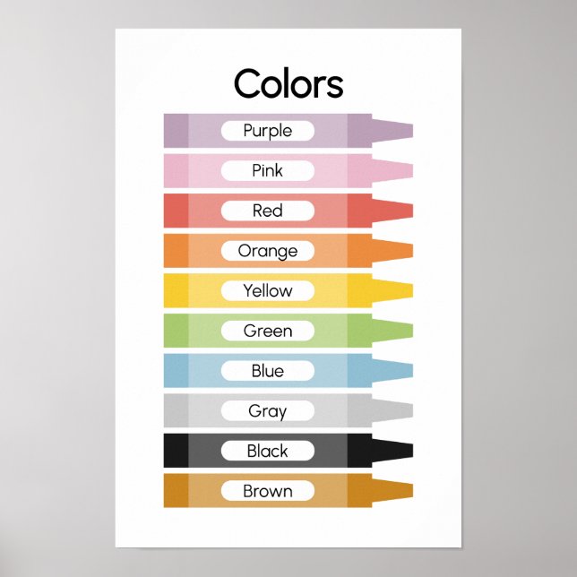 Affiche Apprendre les couleurs  (Devant)
