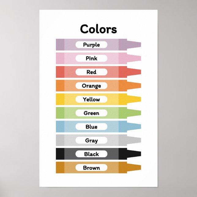 Affiche Apprendre les couleurs  (Devant)
