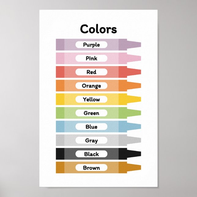Affiche Apprendre les couleurs (Devant)