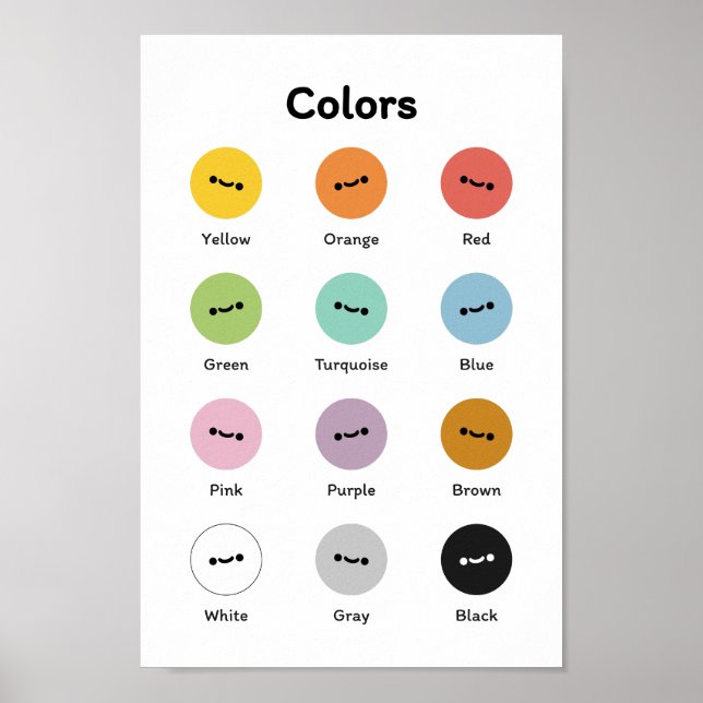 Affiche Apprendre les couleurs (Devant)