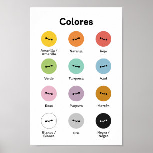 Affiche Apprendre les couleurs (en espagnol)