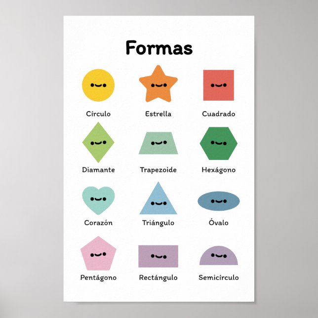 Affiche Apprendre les formes (en espagnol) (Devant)