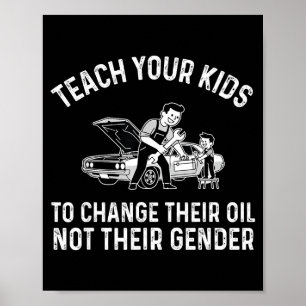Affiche Apprenez à vos enfants à changer l'huile et non le