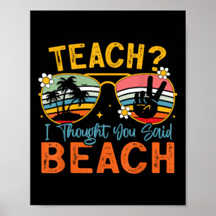 Affiche Apprenez-Moi Que Vous Avez Dit Professeur De Plage