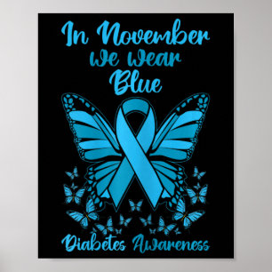 Affiche Appui au diabète Novembre Blue Diabète Sensibilisa
