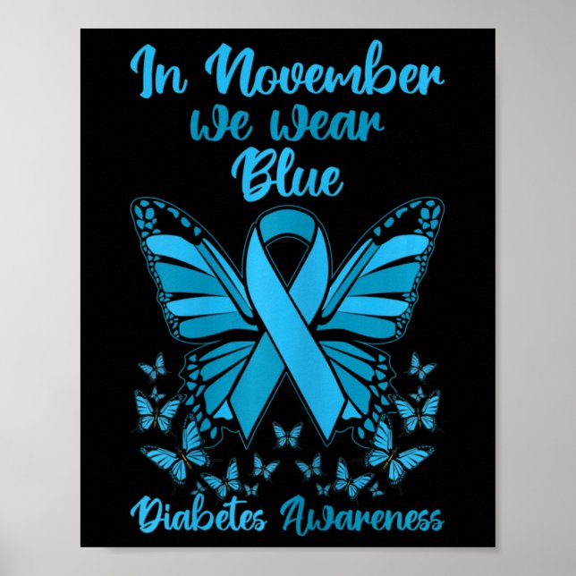 Affiche Appui au diabète Novembre Blue Diabète Sensibilisa (Devant)