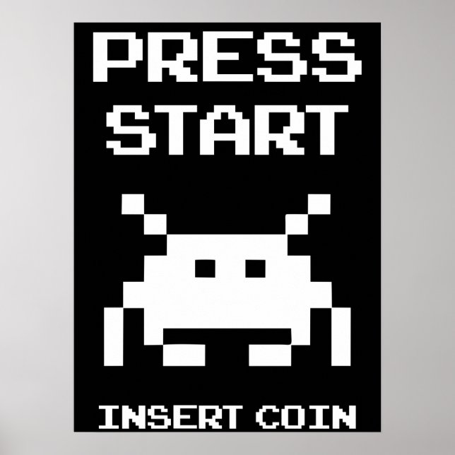 Affiche Appuyez sur Démarrer Insérer la conception du jeu  (Devant)