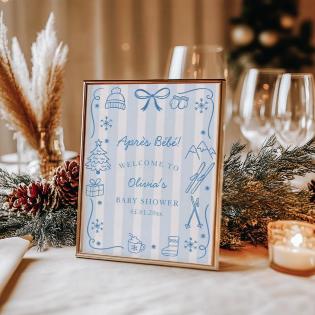 Affiche Après Bébé Bienvenue à la baby shower d'hiver (Créateur téléchargé)