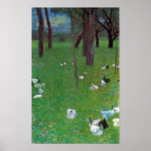 Affiche Après la pluie, poules de jardin par Gustav Klimt